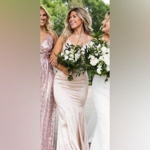Fame and Partners Cowl Mermaid Maxi - Champagne Washed Satin